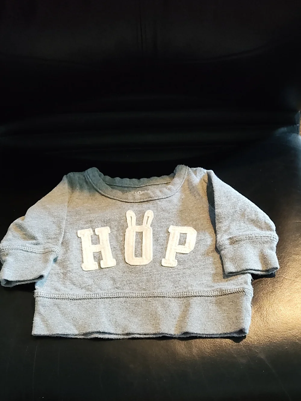 Baby GAP Light Gray Sweatshirt with White 'HOP' Appliqué 3-6 Months